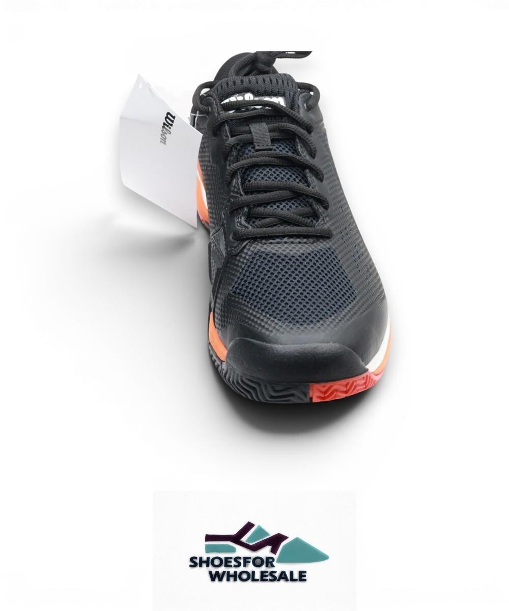 WILSON RUSH PRO ACE MEN'S TENNIS SHOES, BK/VERMILLON, 9
